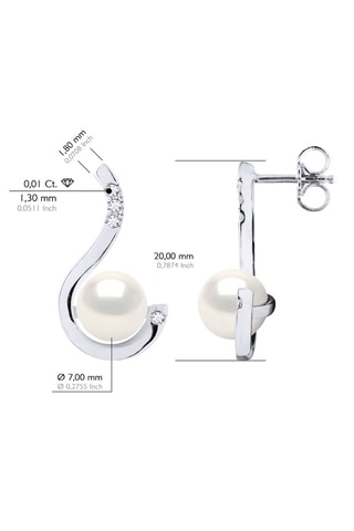 Pendientes - Oro blanco, perlas cultivadas y diamantes