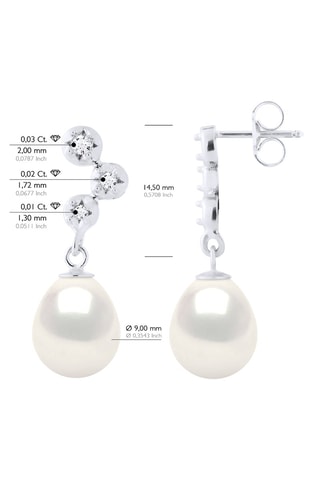 Pendientes - Oro blanco, perlas cultivadas y diamantes