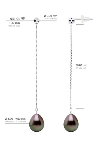 Pendientes - Oro blanco, perlas cultivadas y diamantes