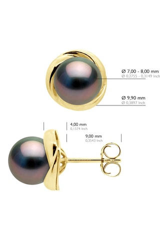 Dormilonas - Oro amarillo y perlas cultivadas