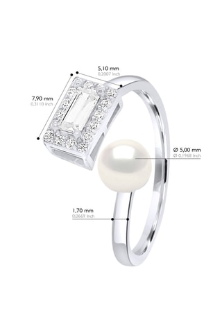 Anillo - Plata y perla cultivada de agua dulce