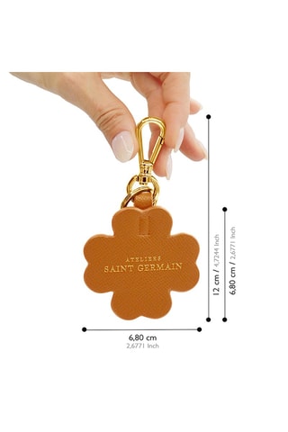 Llavero de piel Paris Clover - Marrón y dorado