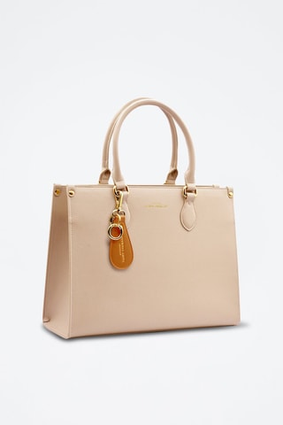 Llavero de piel Dream Paris - Marrón y dorado