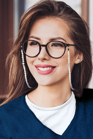 Cadena para gafas - Plata y perlas cultivadas de agua dulce - 65 cm