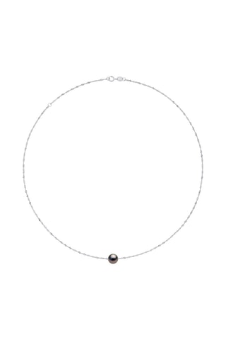 Collar - Oro blanco y perla cultivada de Tahití