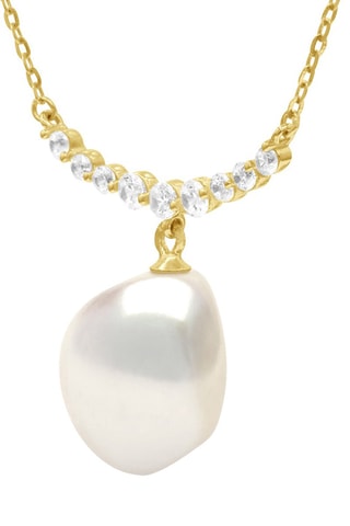 Collar - Plata chapada en oro amarillo y perla cultivada