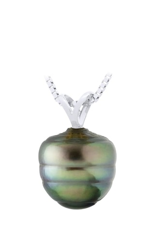 Colgante - Oro blanco y perla cultivada