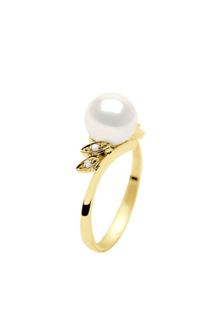 Anillo - Oro amarillo y perla cultivada