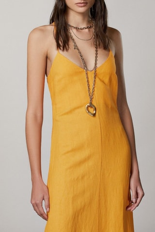 Robe longue en lin - Jaune