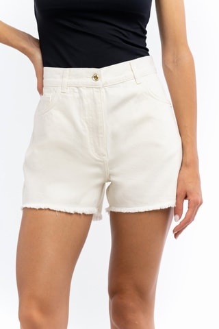 Short en jean - Blanc