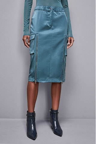 Jupe midi - Bleu pétrole