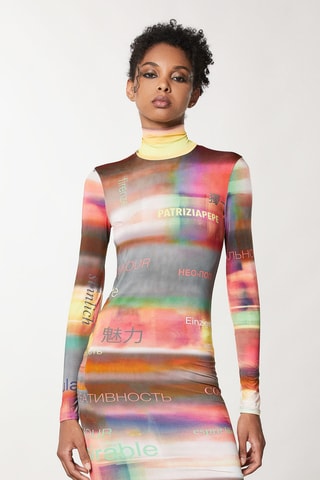 Robe fourreau - Marron et jaune