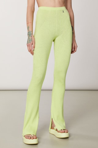 Broek Flare Cut Hoge Taille - Citroengeel