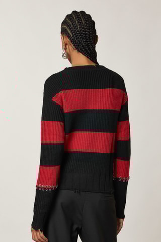 Pull en laine - Noir et rouge