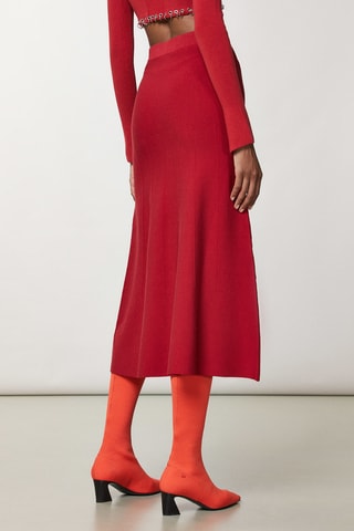 Jupe midi - Rouge