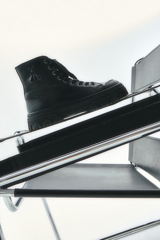 Leren Enkellaarzen - Zwart