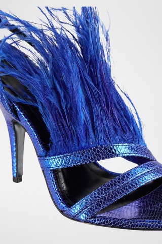 Geitenleren Sandalen met Hak - Koningsblauw