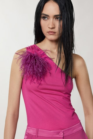 Top asymétrique - Fuchsia