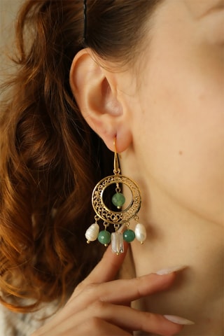 Oorbellen - Kwarts en Cultivéparels