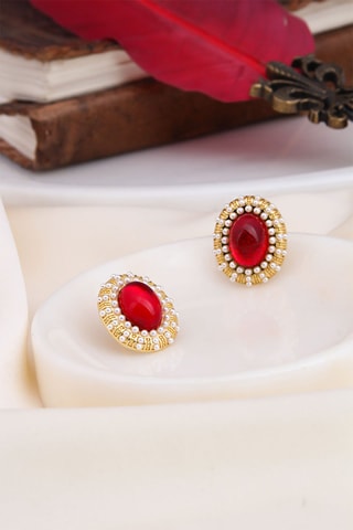 Oorbellen - Goudkleurig en Wit