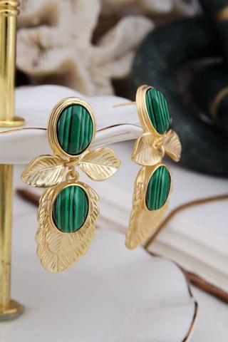Oorbellen - Malachieten 