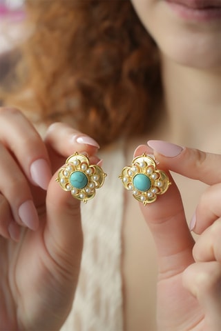 Oorbellen - Turkooizen