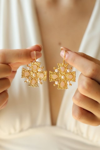 Oorbellen - Rozenkwarts