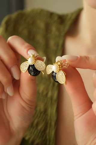 Oorbellen Onyx en Zirkonia’s