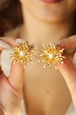 Oorbellen - Goudkleurig en Wit