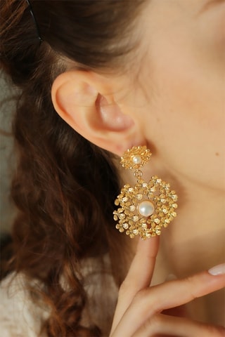 Oorbellen - Goudkleurig en Wit