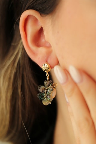 Oorbellen - Doublé Geelgoud en Parelmoer