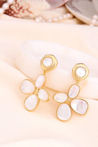 Oorbellen - Doublé Geelgoud en Parelmoer