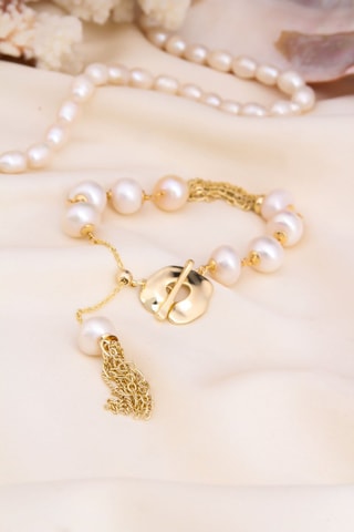 Armband - Doublé Geelgoud en Cultivéparels