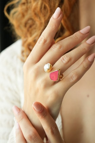 Anillo - Coral y perla cultivada