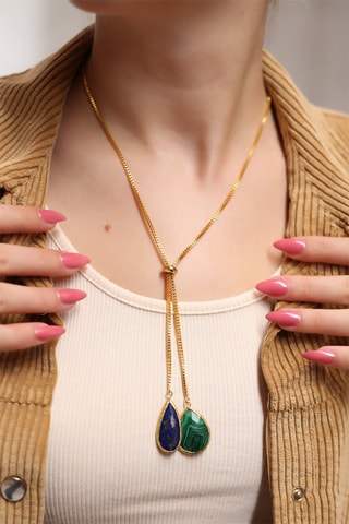 Ketting Malachieten en Lapis Lazuli