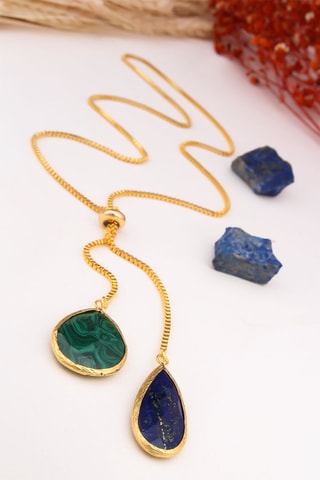 Ketting Malachieten en Lapis Lazuli