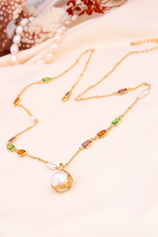 Ketting - Doublé Geelgoud en Zirkonia