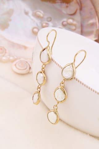 Messing Oorbellen - Doublé Goud en Cultivéparels