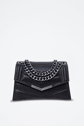 Mala de ombro em couro de cordeiro - Preto - IKKS