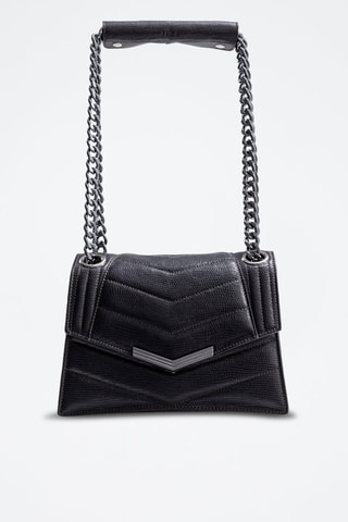 Mala de ombro em couro de cordeiro - Preto - IKKS