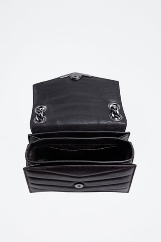 Mala de ombro em couro de cordeiro - Preto - IKKS