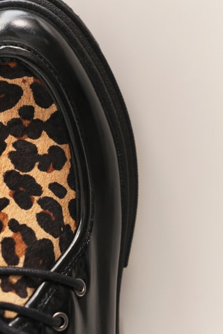 Mocassins com plataforma de couro - Preto - One Step