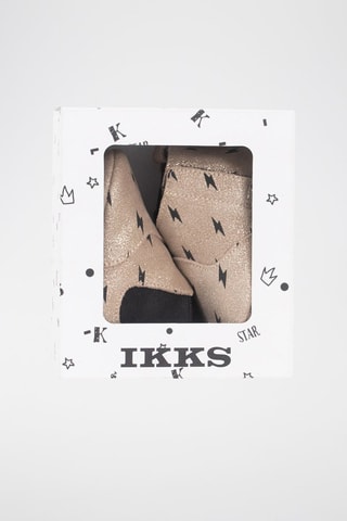 Chinelos de quarto em couro de vitelo - Bege - IKKS Junior