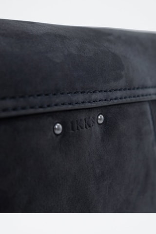 Mala a tiracolo de couro de vitelo - Antracite - IKKS