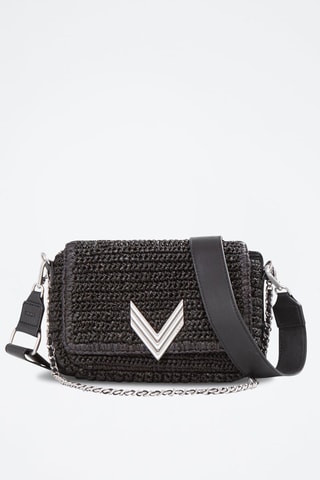 Mala a tiracolo em couro de carneiro e algodão biológico - IKKS