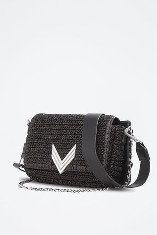 Mala a tiracolo em couro de carneiro e algodão biológico - IKKS