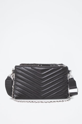 Mala a tiracolo em couro de carneiro e algodão biológico - IKKS