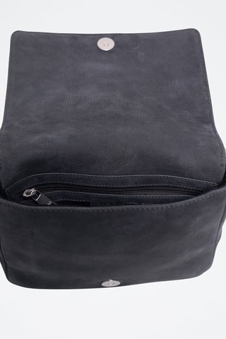 Mala a tiracolo de couro de vitelo - Antracite - IKKS