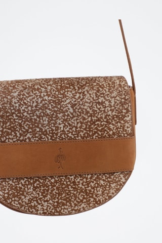 Mala a tiracolo em couro - Castanho - One Step