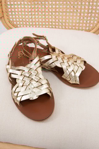 Sandálias em couro - Dourado - I.Code